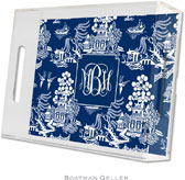 Boatman Geller Lucite Trays - Chinoiserie Navy (Small - Pre-Set) (#LTSH5)
