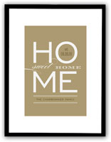 Checkerboard - Personalized Wall Art (Sweet Home in Taupe) (WAL-019)