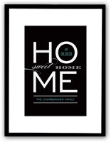 Checkerboard - Personalized Wall Art (Sweet Home in Black) (WAL-020)