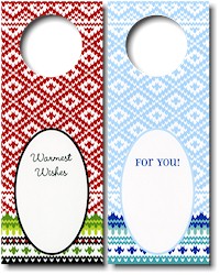 Boatman Geller - Wine Tags (Fair Isle Red/Fair Isle Blue) (17938-17912-17913)