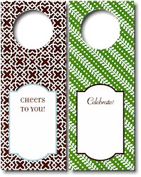 Boatman Geller - Wine Tags (Mod Lattice Brown/Mod Vines Green) (17940-17916-17917)