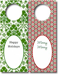 Boatman Geller - Wine Tags (Damask Green/Ornamental Red) (17941-17918-17919)