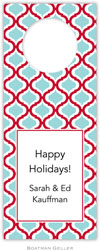 Boatman Geller - Personalized Wine Bottle Tags (Kate Red & Teal) (21955)