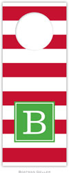 Personalized Wine Bottle Tags by Boatman Geller (Awning Stripe Red Preset)