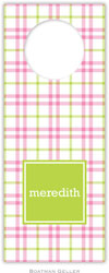 Personalized Wine Bottle Tags by Boatman Geller (Miller Check Pink & Green Preset)