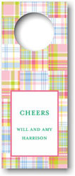 Boatman Geller - Personalized Wine Bottle Tags (Madras Patch Pink) (18914)
