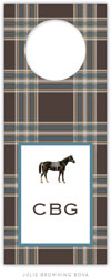 Julie Browning Bova Wine Tags - Plaid Blue (JWT7)