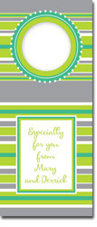 Chatsworth Just Exquisite - Wine Bottle Tags (Green Stripes) (WT-11)