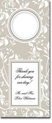 Chatsworth Just Exquisite - Wine Bottle Tags (Grey Damask) (WT-20)