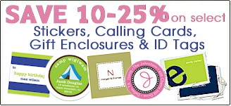 Save 10-25% on Stickers, Calling Cards, Gift Enclosures, Address Labels & ID tags by Stacy Claire Boyd, PicMe Prints, Prints Charming and Little Lamb Design
