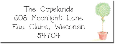 Blue Mug Designs Return Address Labels - Topiary Blue Mug Designs Return Address Labels - Topiary