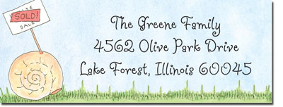 Blue Mug Designs Return Address Labels - Snail On The Move Blue Mug Designs Return Address Labels - Snail On The Move