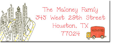 Blue Mug Designs Return Address Labels - Movin' to The City Blue Mug Designs Return Address Labels - Movin' to The City