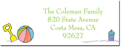 Blue Mug Designs Return Address Labels - Kid Trio At beach Blue Mug Designs Return Address Labels - Kid Trio At beach