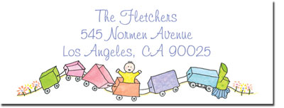 Blue Mug Designs Return Address Labels - Toy Train Blue Mug Designs Return Address Labels - Toy Train