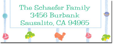 Blue Mug Designs Return Address Labels - Toys And Stripes Blue Mug Designs Return Address Labels - Toys And Stripes