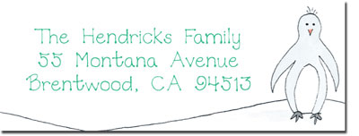 Blue Mug Designs Return Address Labels - Penguin Family Blue Mug Designs Return Address Labels - Penguin Family
