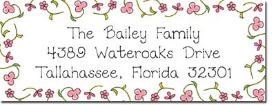 Blue Mug Designs Return Address Labels - Pink Floral Border Blue Mug Designs Return Address Labels - Pink Floral Border
