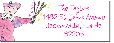 Blue Mug Designs Return Address Labels - Girl Artist Blue Mug Designs Return Address Labels - Girl Artist