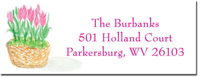 Blue Mug Designs Return Address Labels - Tulip Basket Blue Mug Designs Return Address Labels - Tulip Basket