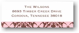 Address Labels by Boatman Geller - Pink and Brown Damask
