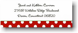 Address Labels by Boatman Geller - Dot Red W/ Green (Holiday)