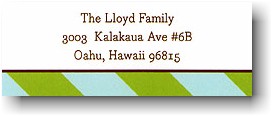 Address Labels by Boatman Geller - Stripes Aqua & Olive (Holiday)