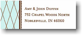 Address Labels by Boatman Geller - Criss Cross Lt Blue & Brown (Holiday)