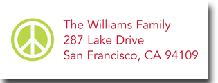 Address Labels by Boatman Geller - Peace Sign Lime (Holiday)