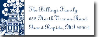 Address Labels by Boatman Geller - Chinoiserie Navy (Holiday)