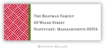 Address Labels by Boatman Geller - Greek Key Band Olive