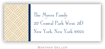 Address Labels by Boatman Geller - Greek Key Band Navy