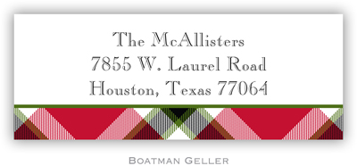 Address Labels by Boatman Geller - Ashley Plaid Red