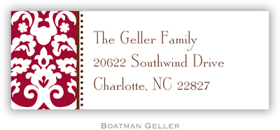 Address Labels by Boatman Geller - Madison Damask Cranberry Address Labels by Boatman Geller - Madison Damask Cranberry