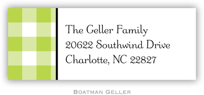 Address Labels by Boatman Geller - Classic Check Lime