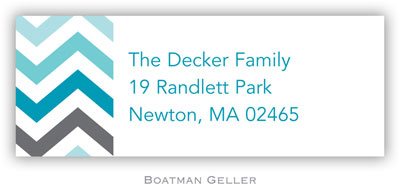 Address Labels by Boatman Geller - Chevron Ombre Teal