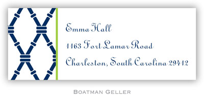 Address Labels by Boatman Geller - Bamboo Navy & Green