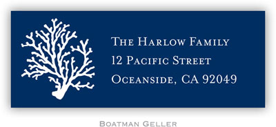 Address Labels by Boatman Geller - Coral Repeat Navy Address Labels by Boatman Geller - Coral Repeat Navy