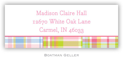 Address Labels by Boatman Geller - Pink Madras Patch