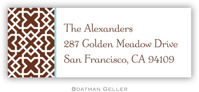 Address Labels by Boatman Geller - Mod Lattice Brown (Holiday)