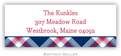 Address Labels by Boatman Geller - Ashley Plaid Navy