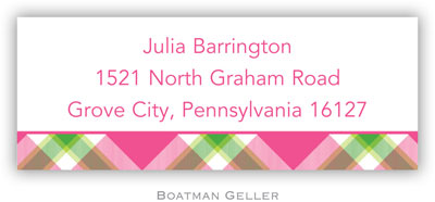 Address Labels by Boatman Geller - Ashley Plaid Pink