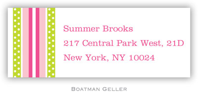 Address Labels by Boatman Geller - Grosgrain Pink & Green