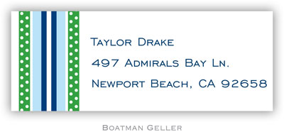 Address Labels by Boatman Geller - Grosgrain Blue & Green