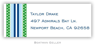 Address Labels by Boatman Geller - Grosgrain Blue & Green Address Labels by Boatman Geller - Grosgrain Blue & Green