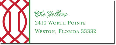 Address Labels by Boatman Geller - Trellis Reverse Cherry