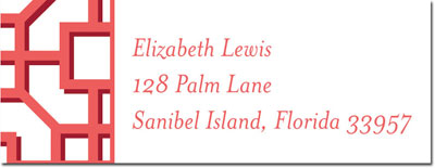 Address Labels by Boatman Geller - Fret Coral Address Labels by Boatman Geller - Fret Coral