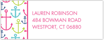 Address Labels by Boatman Geller - Happy Anchors Pink