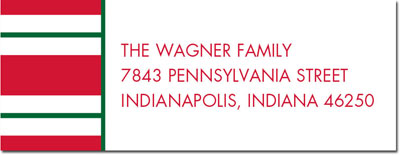 Address Labels by Boatman Geller - Essex Stripe Red Address Labels by Boatman Geller - Essex Stripe Red