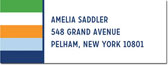 Address Labels by Boatman Geller - Bold Stripe Navy Orange & Kelly